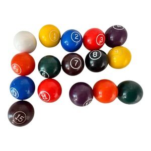 Vintage Aurora SKITTLE POOL Pieces Balls Cue Ball Miniature Mini